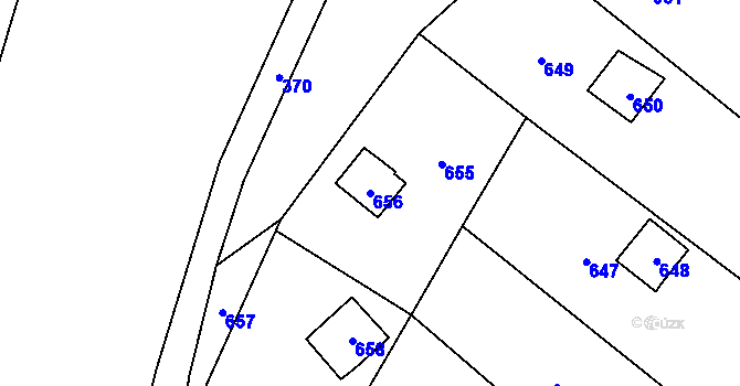 Parcela st. 656 v KÚ Brná nad Labem, Katastrální mapa