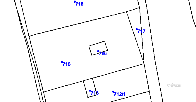 Parcela st. 716 v KÚ Brná nad Labem, Katastrální mapa