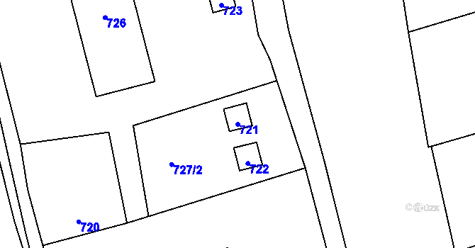 Parcela st. 721 v KÚ Brná nad Labem, Katastrální mapa