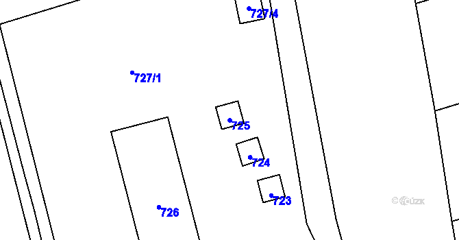 Parcela st. 725 v KÚ Brná nad Labem, Katastrální mapa