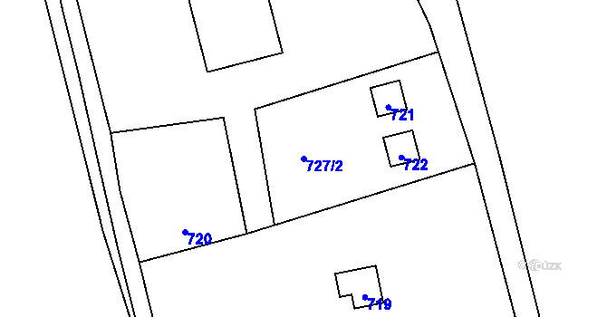Parcela st. 727/2 v KÚ Brná nad Labem, Katastrální mapa