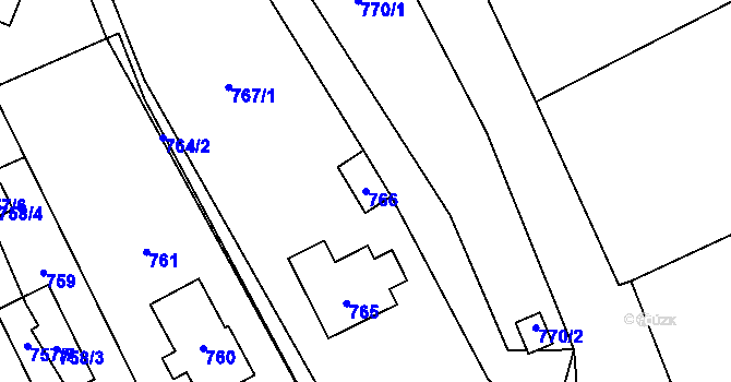 Parcela st. 766 v KÚ Brná nad Labem, Katastrální mapa
