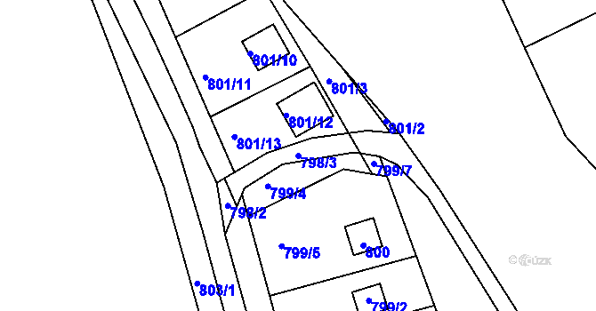 Parcela st. 798/3 v KÚ Brná nad Labem, Katastrální mapa
