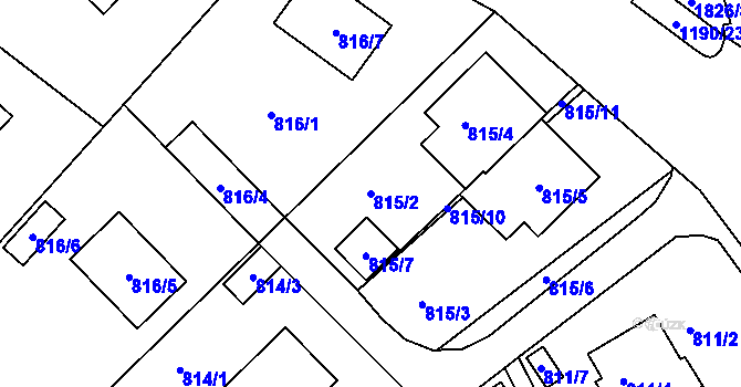 Parcela st. 815/2 v KÚ Brná nad Labem, Katastrální mapa