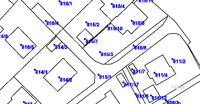 Parcela st. 815/3 v KÚ Brná nad Labem, Katastrální mapa