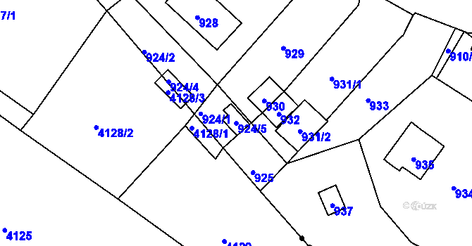Parcela st. 924/5 v KÚ Brná nad Labem, Katastrální mapa