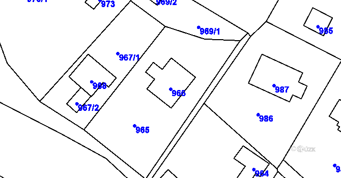 Parcela st. 966 v KÚ Brná nad Labem, Katastrální mapa