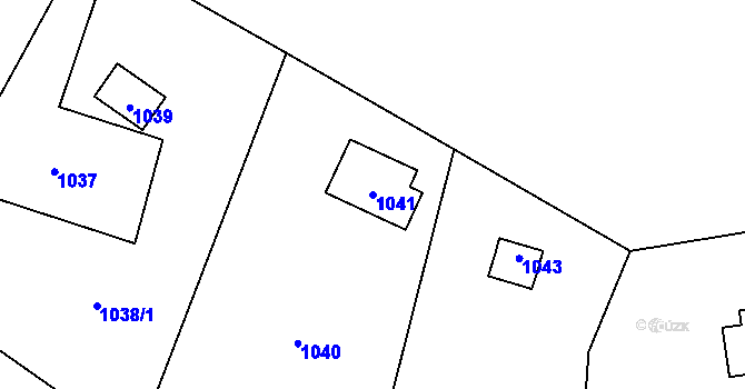 Parcela st. 1041 v KÚ Brná nad Labem, Katastrální mapa