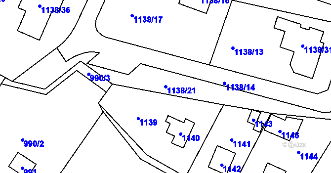 Parcela st. 1138/21 v KÚ Brná nad Labem, Katastrální mapa