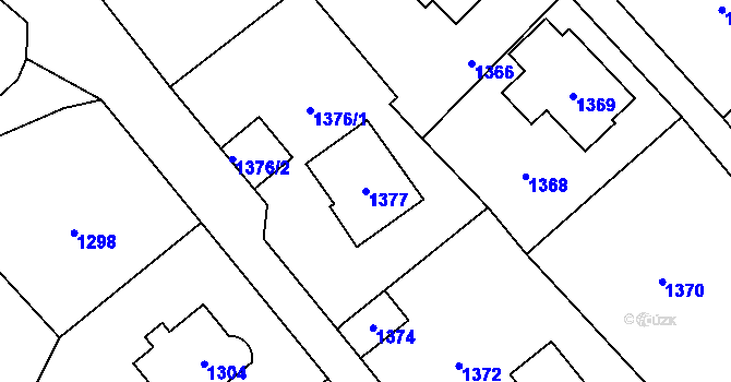 Parcela st. 1377 v KÚ Brná nad Labem, Katastrální mapa