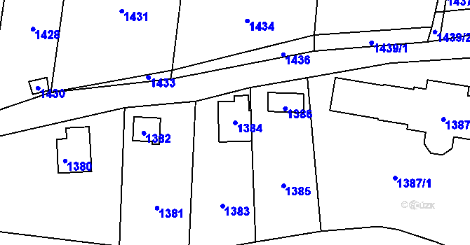 Parcela st. 1384 v KÚ Brná nad Labem, Katastrální mapa