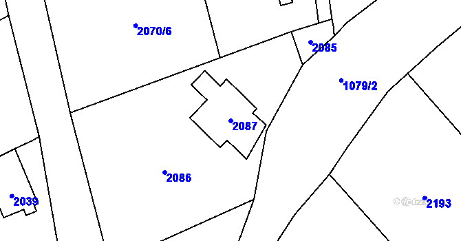 Parcela st. 2087 v KÚ Brná nad Labem, Katastrální mapa