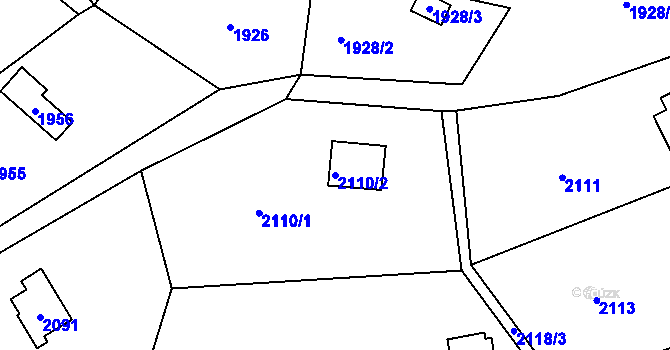 Parcela st. 2110/2 v KÚ Brná nad Labem, Katastrální mapa