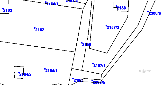 Parcela st. 2159 v KÚ Brná nad Labem, Katastrální mapa