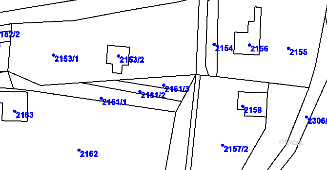 Parcela st. 2161/3 v KÚ Brná nad Labem, Katastrální mapa