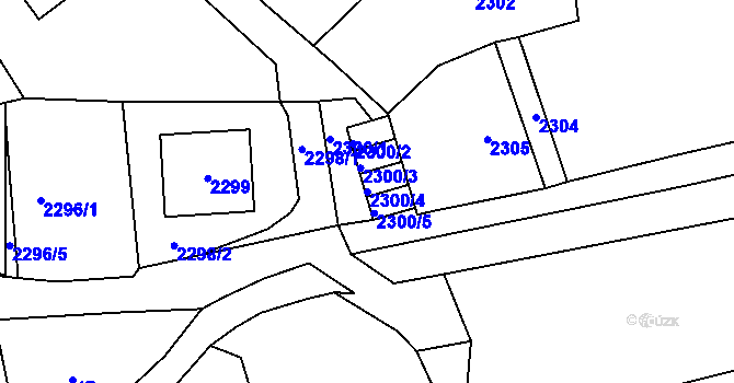 Parcela st. 2300/4 v KÚ Brná nad Labem, Katastrální mapa