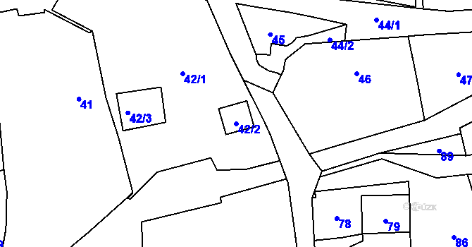 Parcela st. 42/2 v KÚ Brná nad Labem, Katastrální mapa