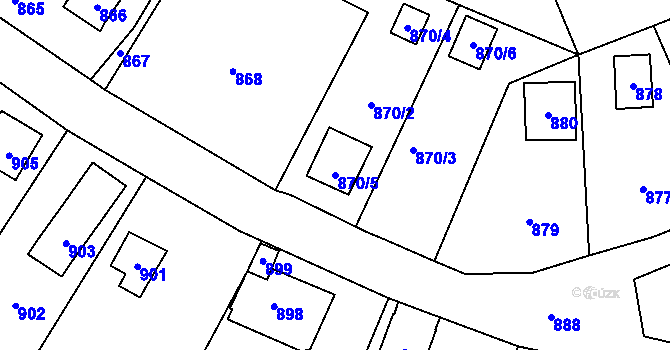 Parcela st. 870/5 v KÚ Brná nad Labem, Katastrální mapa