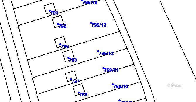 Parcela st. 799/12 v KÚ Brná nad Labem, Katastrální mapa