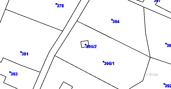 Parcela st. 395/2 v KÚ Brná nad Labem, Katastrální mapa