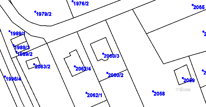 Parcela st. 2060/3 v KÚ Brná nad Labem, Katastrální mapa