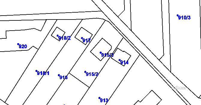 Parcela st. 915/3 v KÚ Brná nad Labem, Katastrální mapa