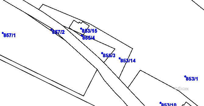 Parcela st. 855/3 v KÚ Brná nad Labem, Katastrální mapa