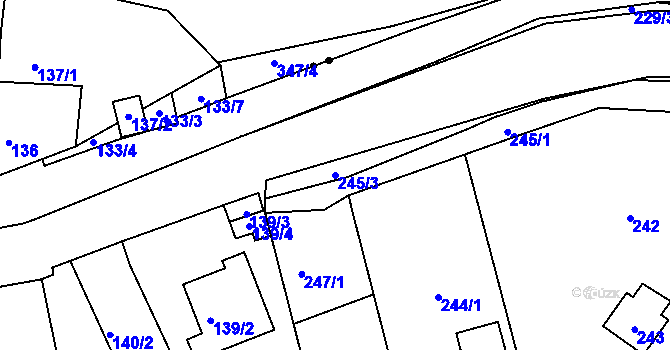 Parcela st. 245/3 v KÚ Brná nad Labem, Katastrální mapa
