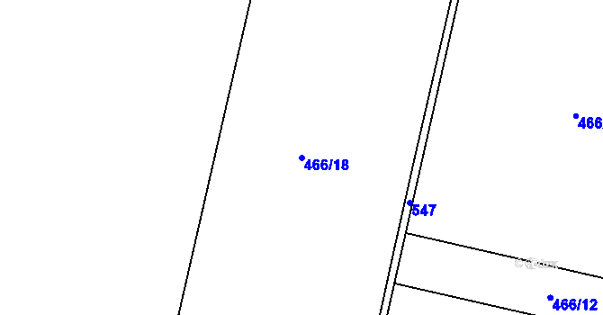 Parcela st. 466/18 v KÚ Brňany, Katastrální mapa