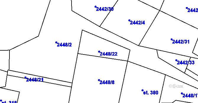 Parcela st. 2448/22 v KÚ Brněnec, Katastrální mapa