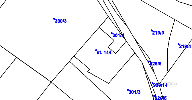 Parcela st. 144 v KÚ Brníčko u Zábřeha, Katastrální mapa