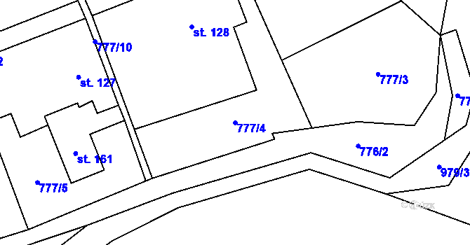 Parcela st. 777/4 v KÚ Brníčko u Zábřeha, Katastrální mapa