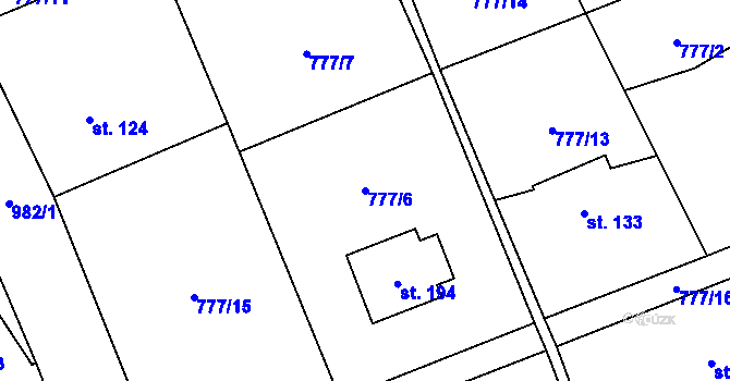 Parcela st. 777/6 v KÚ Brníčko u Zábřeha, Katastrální mapa