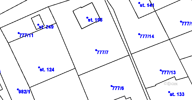 Parcela st. 777/7 v KÚ Brníčko u Zábřeha, Katastrální mapa