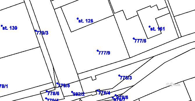 Parcela st. 777/9 v KÚ Brníčko u Zábřeha, Katastrální mapa