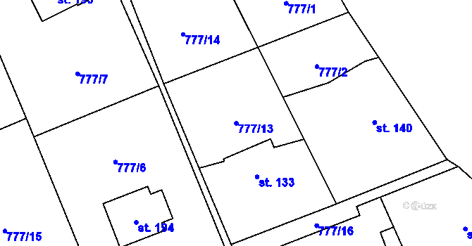 Parcela st. 777/13 v KÚ Brníčko u Zábřeha, Katastrální mapa