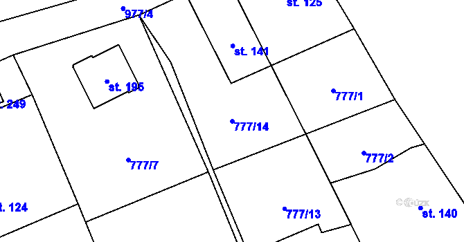 Parcela st. 777/14 v KÚ Brníčko u Zábřeha, Katastrální mapa