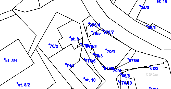 Parcela st. 976/2 v KÚ Brníčko u Zábřeha, Katastrální mapa