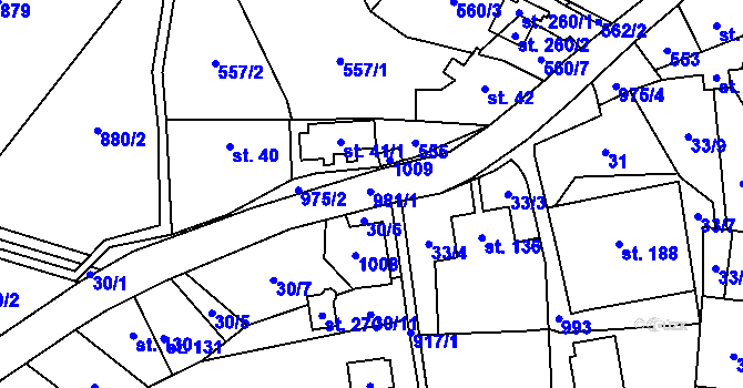 Parcela st. 981 v KÚ Brníčko u Zábřeha, Katastrální mapa