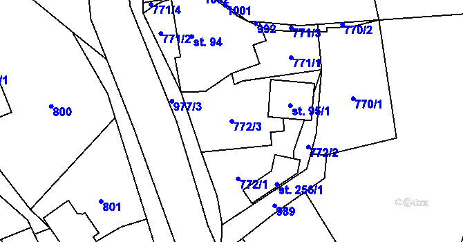 Parcela st. 772/3 v KÚ Brníčko u Zábřeha, Katastrální mapa