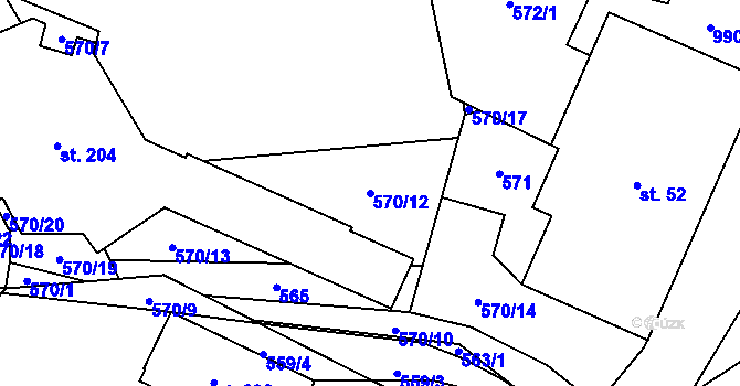 Parcela st. 570/12 v KÚ Brníčko u Zábřeha, Katastrální mapa