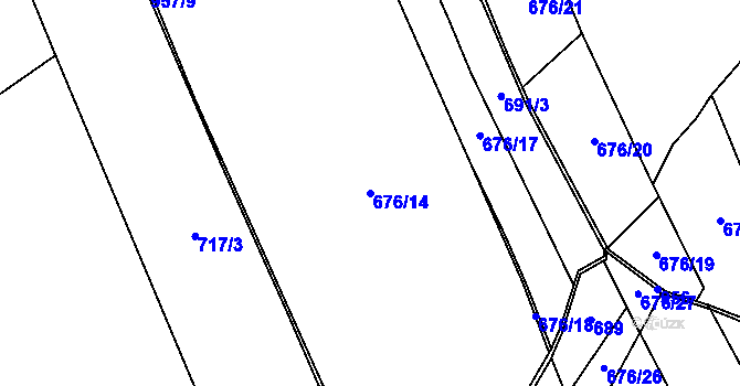 Parcela st. 676/14 v KÚ Brníčko u Zábřeha, Katastrální mapa