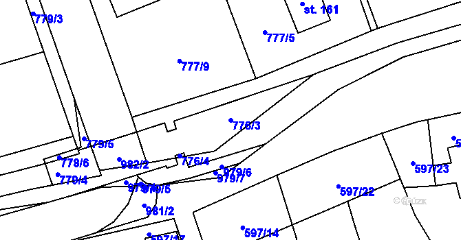 Parcela st. 776/3 v KÚ Brníčko u Zábřeha, Katastrální mapa