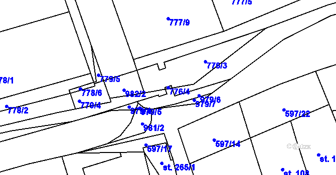 Parcela st. 776/4 v KÚ Brníčko u Zábřeha, Katastrální mapa