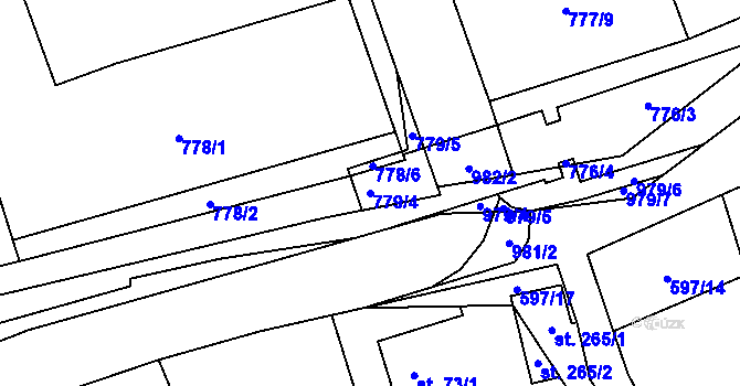 Parcela st. 779/4 v KÚ Brníčko u Zábřeha, Katastrální mapa