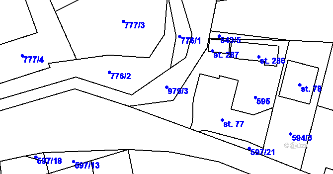 Parcela st. 979/3 v KÚ Brníčko u Zábřeha, Katastrální mapa