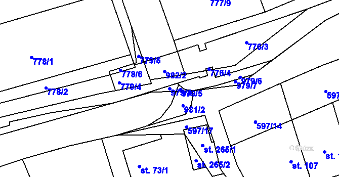 Parcela st. 979/4 v KÚ Brníčko u Zábřeha, Katastrální mapa