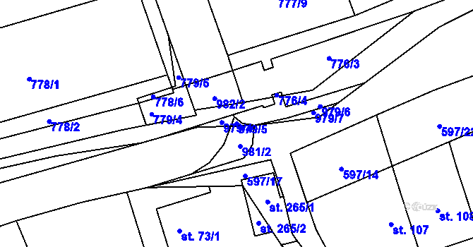 Parcela st. 979/5 v KÚ Brníčko u Zábřeha, Katastrální mapa