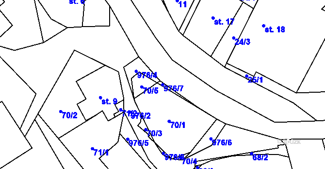 Parcela st. 976/7 v KÚ Brníčko u Zábřeha, Katastrální mapa