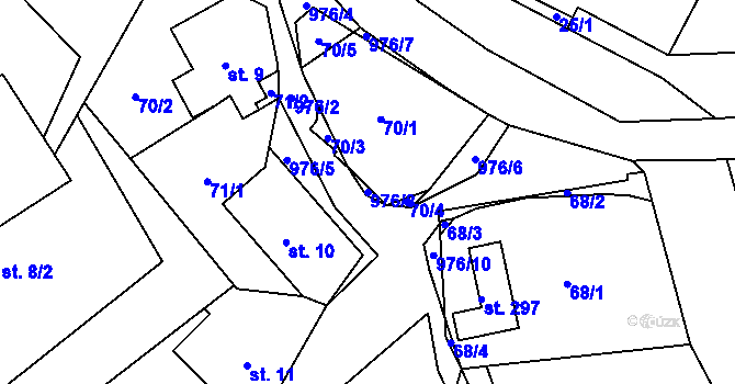 Parcela st. 976/8 v KÚ Brníčko u Zábřeha, Katastrální mapa